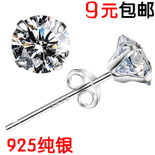  x`c 包邮925纯银 耳钉银饰品女韩国 可爱 男防过敏耳饰 正品情侣
