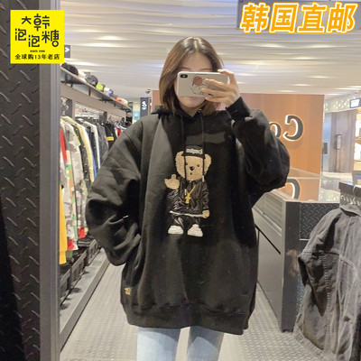 韩国代购STIGMA男女休闲宽松卫衣男连帽秋冬季18STHD34大韩泡泡糖