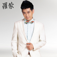 明星款<em>罗蒙男士</em>白色<em>西服</em>套装新郎结婚礼服套装