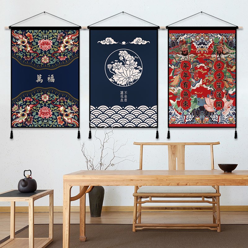 家用中式布艺挂画挂帘挂布背景布卧室客厅挂毯墙布壁毯电表箱装饰|ruв категории домашний ткань, гобелен/гобелен - от Buy2taobao.com для оказания профессиональной услуги покупки агента Taobao