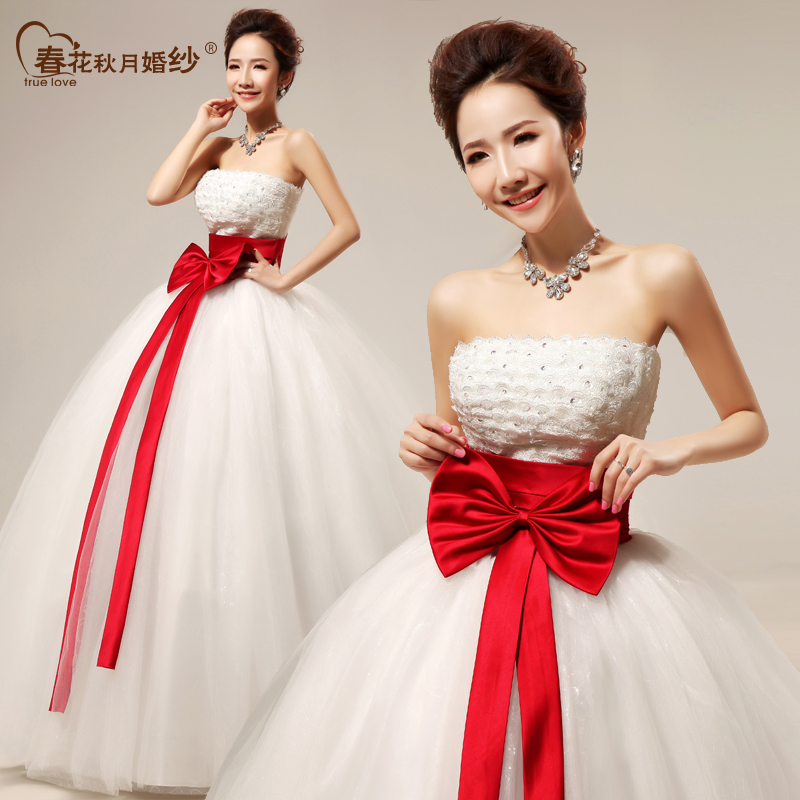 甜美蝴蝶结抹胸绑带齐地款新娘结婚婚纱礼服婚纱照新款2013 HS306 甜美蝴蝶结抹胸绑带齐地款新娘结婚婚纱礼服婚纱照新款2013 HS306