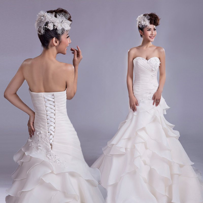 2013新款婚纱礼服结婚季甜美公主抹胸蓬蓬裙婚纱性感简约 2013新款婚纱礼服结婚季甜美公主抹胸蓬蓬裙婚纱性感简约