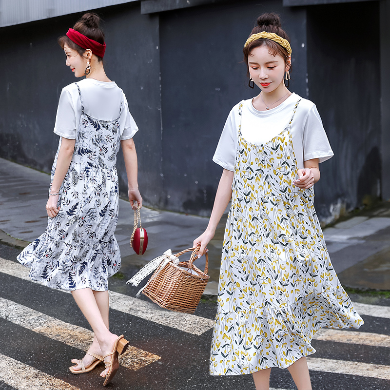 maternity dress Two piece set Dress 2019 Summer wear Fashionable new pattern Korean Edition Easy Chao Ma summer Short sleeved longuettein the Maternity/Maternal supplies/Nutrition , Maternity , Dress category - from Buy2taobao.com to provide professional Taobao agent buy service