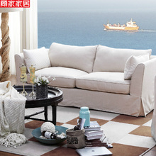 顾家家居  田园现代客厅布艺沙发组合 舒适宜家现代家具2300图片