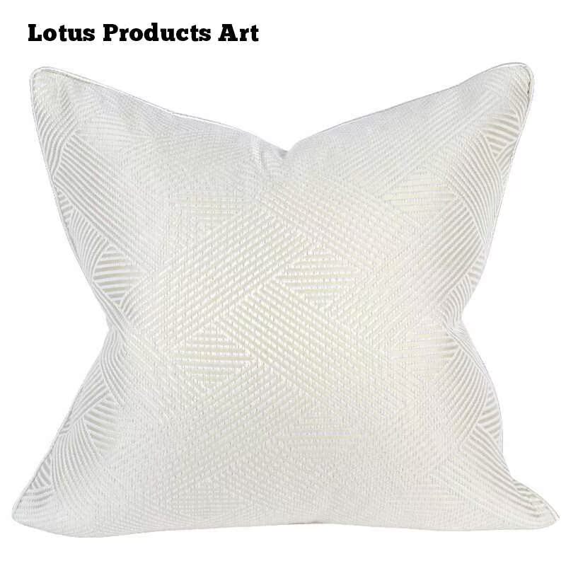 轻奢皮沙发靠包靠垫抱枕套 米白色肌理缎面酒店样板房客厅卧室抱|msdalam kategori rumah Fabrik, bantal/bantal - dari Buy2taobao.com untuk memberikan perkhidmatan ejen Taobao profesional membeli