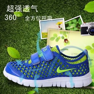  促销韩版代购超轻透气单网儿童鞋男童镂空运动鞋跑步鞋七波辉凉鞋