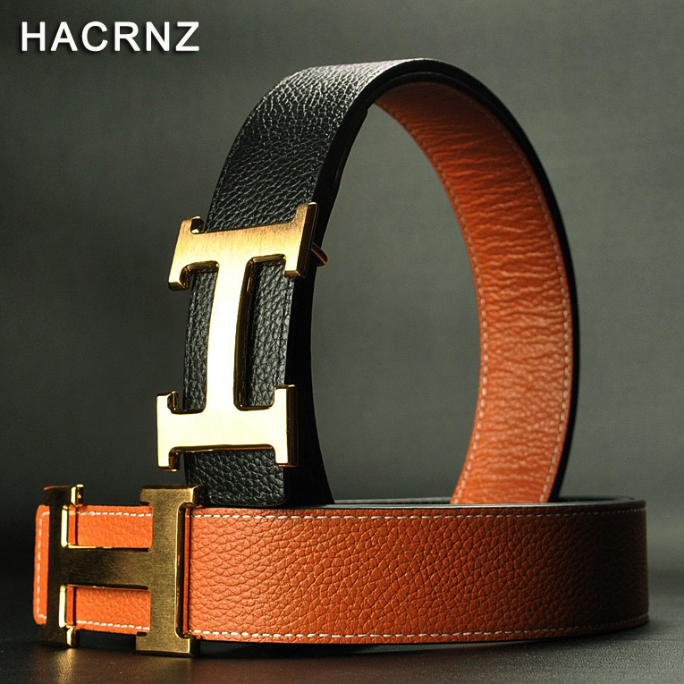 hacrnz<em>皮带</em> 男士 <em>真皮皮带</em> H铜扣<em>皮带</em> <em>女士</em>腰带