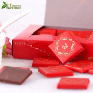  韩国进口零食 LOTTE乐天Ghana牛奶加纳红巧克力 不增肥哦 18块90g
