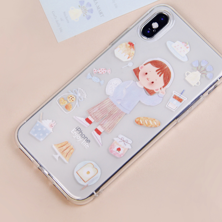 甜甜女孩/Chara原创透明可爱手机壳苹果8/7plus/iphoneXs/MAX/XR|ruв категории Цифровые аксессуары, аксессуары для мобильных телефонов, телефон защитный кожух/оболочка - от Buy2taobao.com для оказания профессиональной услуги покупки агента Taobao