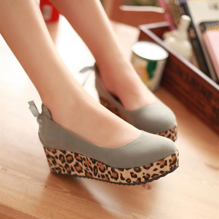 时尚豹纹甜美蝴蝶结...