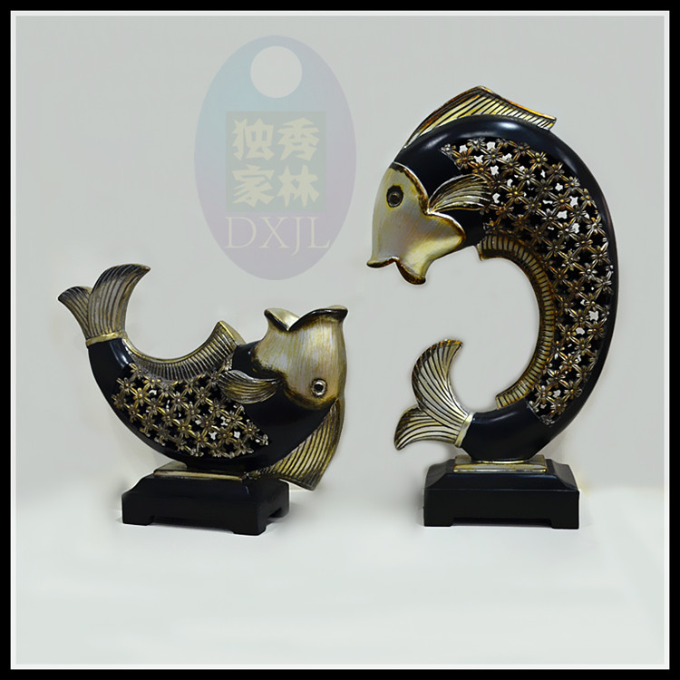 欧式美式中式复古家居装饰品摆件客厅电视柜台玄关摆设招财鱼家饰 欧式美式中式复古家居装饰品摆件客厅电视柜台玄关摆设招财鱼家饰