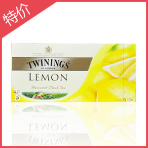  英国TWININGS川宁-柠檬果香红茶/25片 PK立顿祁门阿萨姆