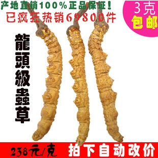  青海玉树野生冬虫夏草 正品238元/克|龙头级虫草|3条/克 3克包邮