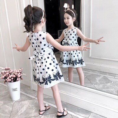 女童连衣裙2020夏季宝宝波点裙公主裙儿童夏天薄款洋气裙子夏装棉