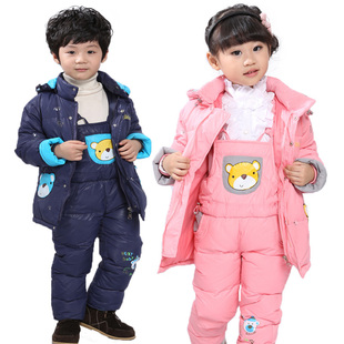  反季12新款正品儿童羽绒服羽绒裤套装男童女童小童宝宝冬装