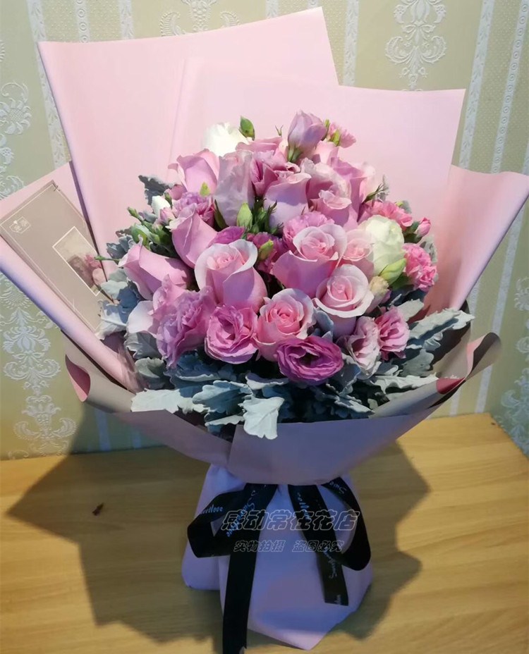 鲜花同城速递紫粉香槟玫瑰花混搭花束生日订花深圳广州珠海店送花|msdalam kategori penghantaran bunga/bunga simulasi/tumbuhan berkebun, penghantaran bunga (bandar) - dari Buy2taobao.com untuk memberikan perkhidmatan ejen Taobao profesional membeli