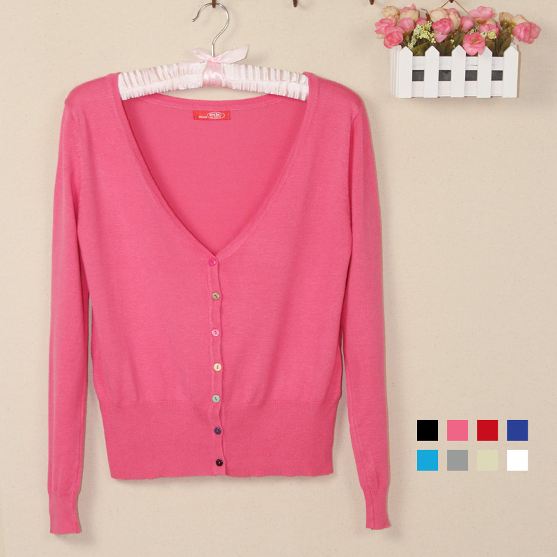 韩版女士开衫针织衫...