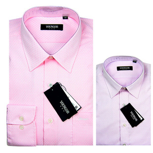  雅戈尔衬衣正品 XPVP免熨烫长袖男装婚庆粉紫色长袖专柜价480元