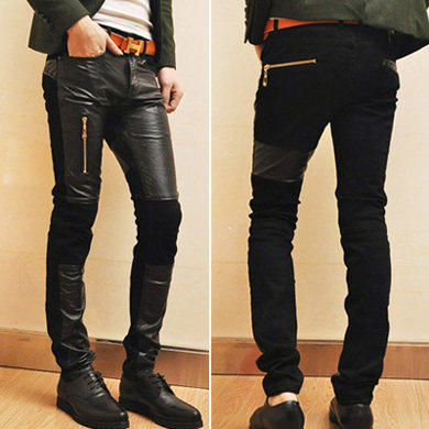 Korean men's tights for men's fashion casual pants, low-waist pants, pencil pants feet pants trend