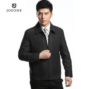  直筒型0132159翻领JOEONE拉链门襟商务休闲男装夹克  九牧王