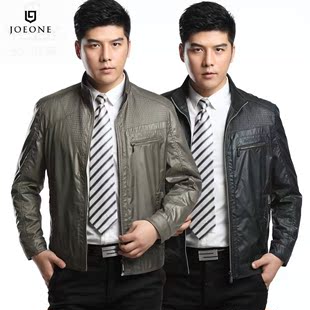  直筒型JOEONE立领0170276拉链门襟商务休闲男装夹克  九牧王 卡其