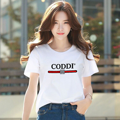 女士白色短袖印花T恤  班服定制T恤印logo夏季广告文化衫