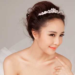  【花开093朵】秦风。新款复古银色闪钻新娘结婚头饰发饰饰品