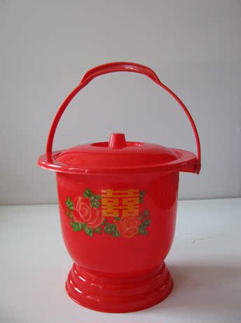 结婚用品 痰盂 红色喜字塑料痰盂 女方陪嫁 子孙桶 尿盆-淘宝网