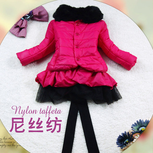  妞布衣坊 儿童装女童冬装新款棉衣韩版加厚棉服中童棉袄外套