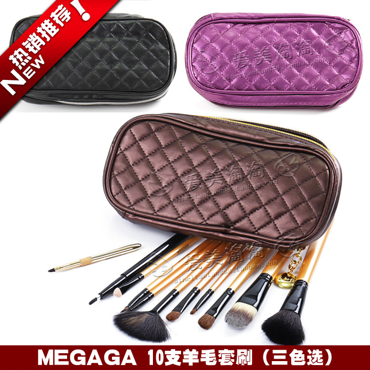 MEGAGA美加佳化妆刷10支套刷彩妆工具套装 全套组合真毛羊毛|msdalam kategori Alat solek/minyak wangi/kecantikan, Alat-alat Kecantikan, Solek set berus - dari Buy2taobao.com untuk memberikan perkhidmatan ejen Taobao profesional membeli