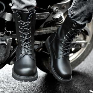  春季男士军靴英伦男靴子特种兵高帮马丁靴韩版潮流时尚短靴真皮靴