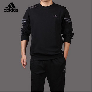  正品 阿迪达斯 春季新款 休闲男士纯棉圆领套衫运动服套装