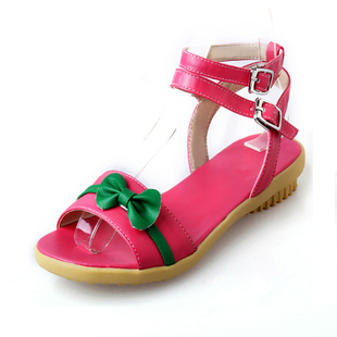  睿智贝儿童鞋 夏季新款女童鞋 韩版平底大童镂空花朵公主凉鞋