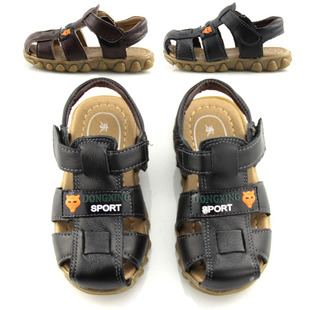  新款特价夏季 包脚儿童真皮凉鞋 包头休闲凉鞋 男童牛皮沙滩凉鞋