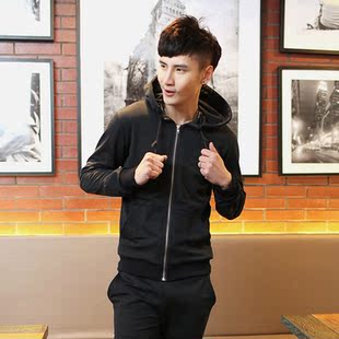  新款春装外套男修身卫衣男装休闲运动服男时尚开衫男士卫衣潮