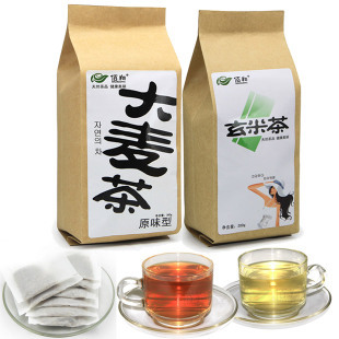  佰翔 原味大麦茶+玄米茶 韩国日本原装 1件2袋 袋泡茶