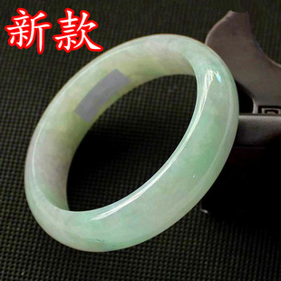  老坑A货翡翠手镯天然冰种飘绿阳花翡翠玉镯子通透满绿色带证书