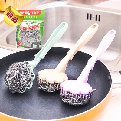 厨房大号不锈钢钢丝球带柄洗碗洗锅家用清洁球不断丝刷锅球洗碗球