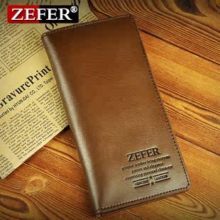 Monthly sale! ZEFER leather casual men's money clip wallet more than 30 percent function long wallet wallets