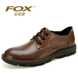  新款 FOX金狐狸男鞋 正品真皮舒适 透气潮流商务皮鞋包邮