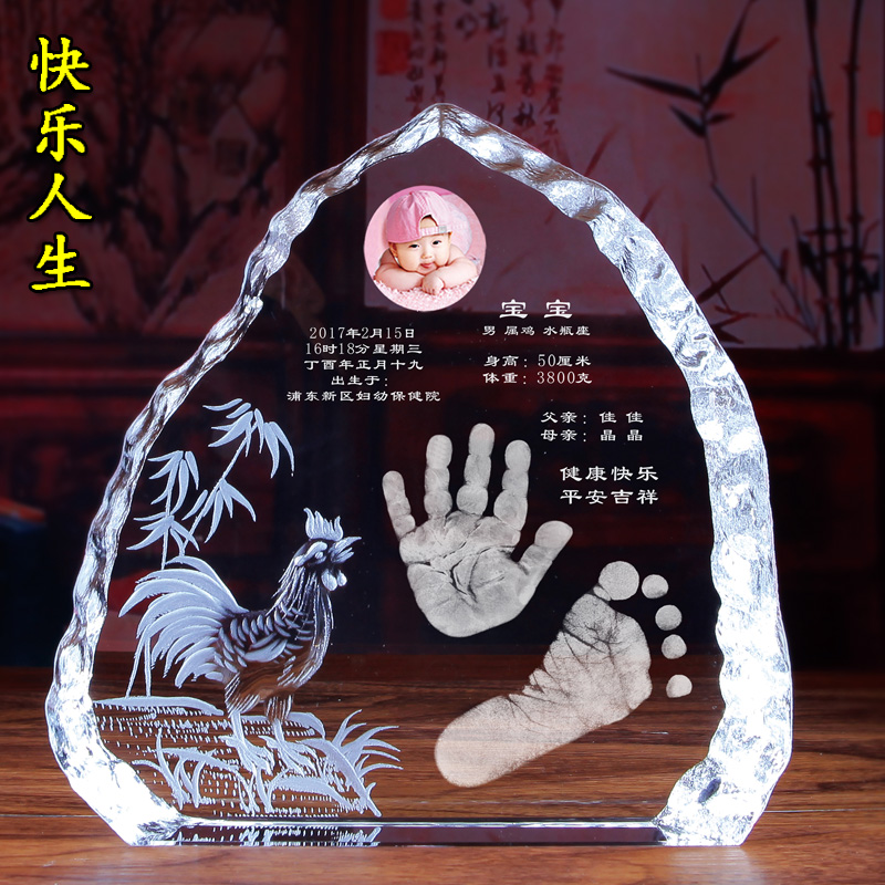 鸡年快乐人生水晶手足印理胎发定制手脚印上海上门采集手足印在类目 玩具/童车/益智/积木/模型, 宝宝纪念品/个性产品, 手脚印中 - 来自Buy2taobao.com提供专业的淘宝代购服务