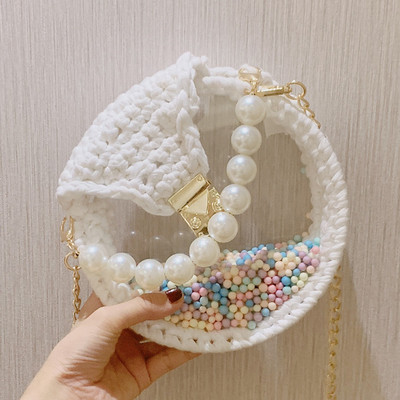 2019新款泫雅同款编织包亚克力透明包包布条线钩针手工DIY材料包