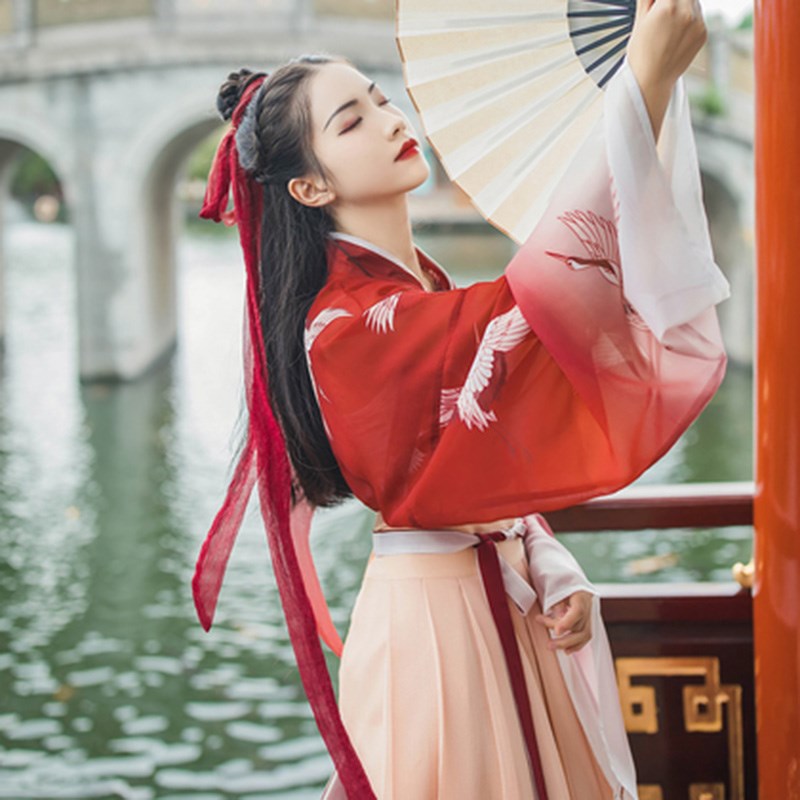 古装汉服女装春夏交领古风襦裙齐腰仙鹤大袖渐变超仙中国风飘逸在类目 女装/女士精品, 唐装/民族服装/舞台服装, 民族服装/舞台装中 - 来自Buy2taobao.com提供专业的淘宝代购服务