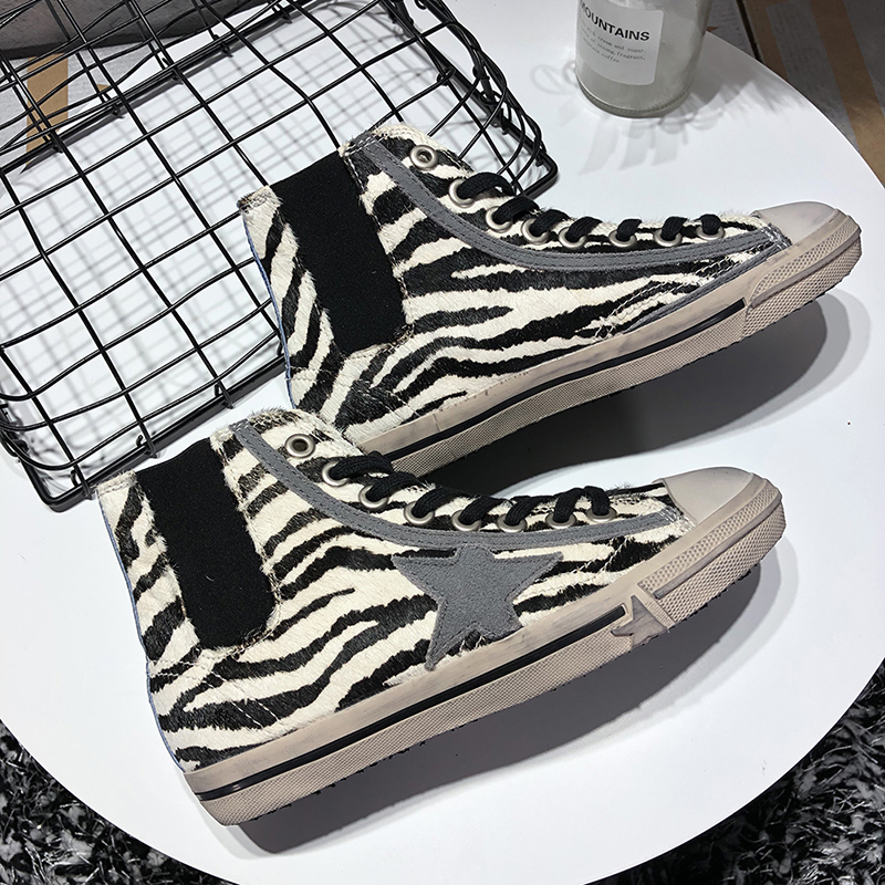2019 New Korea GGDB Gaobang genuine leather Do the old Women's Shoes star The increase in Zebra Hip-Hop shoesin the Women's Shoes, High shoes category - from Buy2taobao.com to provide professional Taobao agent buy service