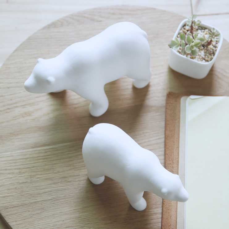 森林系陶瓷动物 白色母子系列 家居摆设 工艺品 zakka 杂货 创意