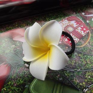  鸡蛋花发夹海边花朵发饰头花耳边夹发圈一字夹新娘头饰结婚头饰