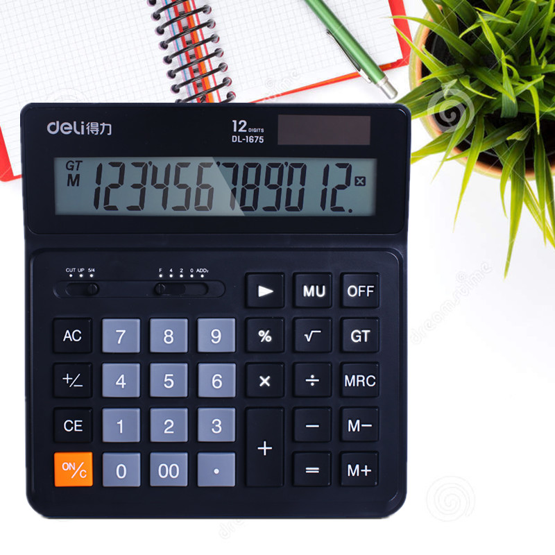 得力1675双电源桌面计算器 12位数宽屏财务计算器 黑色/白色在类目 电子词典/电纸书/文化用品, 计算器中 - 来自Buy2taobao.com提供专业的淘宝代购服务