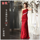【绝设】长款单肩礼服晚礼服宴会主持敬酒服新娘结婚礼服 D80042 【绝设】长款单肩礼服晚礼服宴会主持敬酒服新娘结婚礼服 D80042