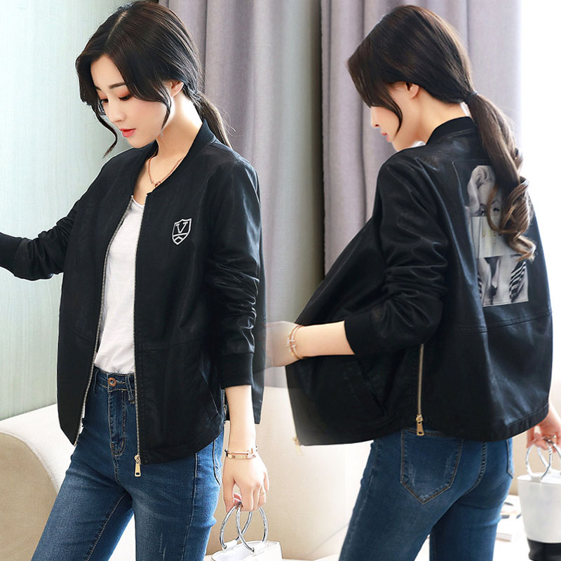 深依度2018春装新款大码女装春秋装春季时尚修身皮衣短外套女8891|ruв категории Женская одежда, меха - от Buy2taobao.com для оказания профессиональной услуги покупки агента Taobao