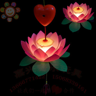  发光灯笼音乐儿童灯笼荷花灯笼节庆用品灯笼批发灯会活动畅销产品